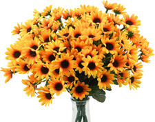 Uieke 6 Bundles Sunflowers Artificial Flowers Daisy Mums Fake Flowers Outdoor UV