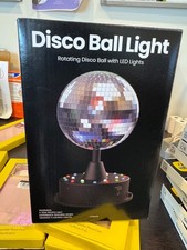 NEW IN BOX GEMS Disco Ball Light Rotating Disco Ball With LEDs 8.75  SEALED
