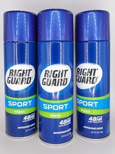 Lot of 3 Right Guard Sport Fresh Antiperspirant  Deodorant Spray 6 oz