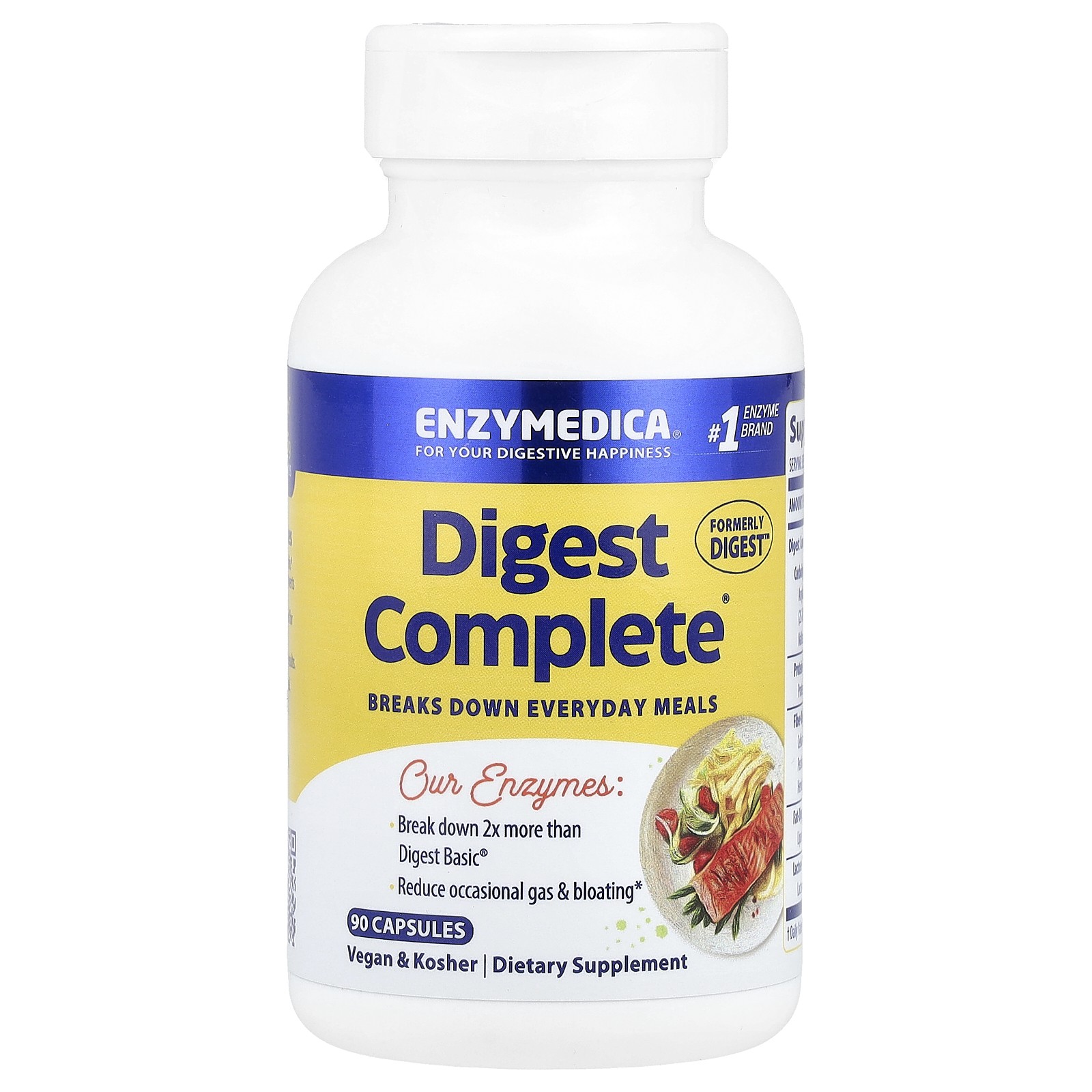 Enzymedica Digest Complete Enzyme Formula 90 Capsules Casein-Free, Dairy-Free