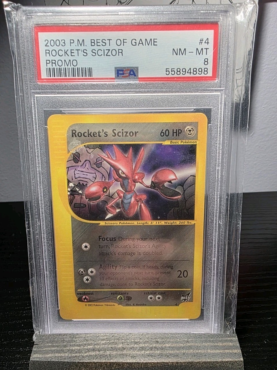 P.M Best of Game Rockets Scizor PSA8 Pokemon Card English
