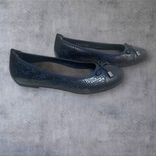 Vionic Leather Minna Minna Cap Toe Ballet Flats Women 7.5 EUC Orthotic Slip On