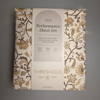 Twin/Twin XL 400 Thread Count Performance Sheet Set Cool Floral - Threshold NEW