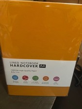 Hardcover Lined Notebook Journal 320 Pg FauxLeather Thick College Ruled Orange 