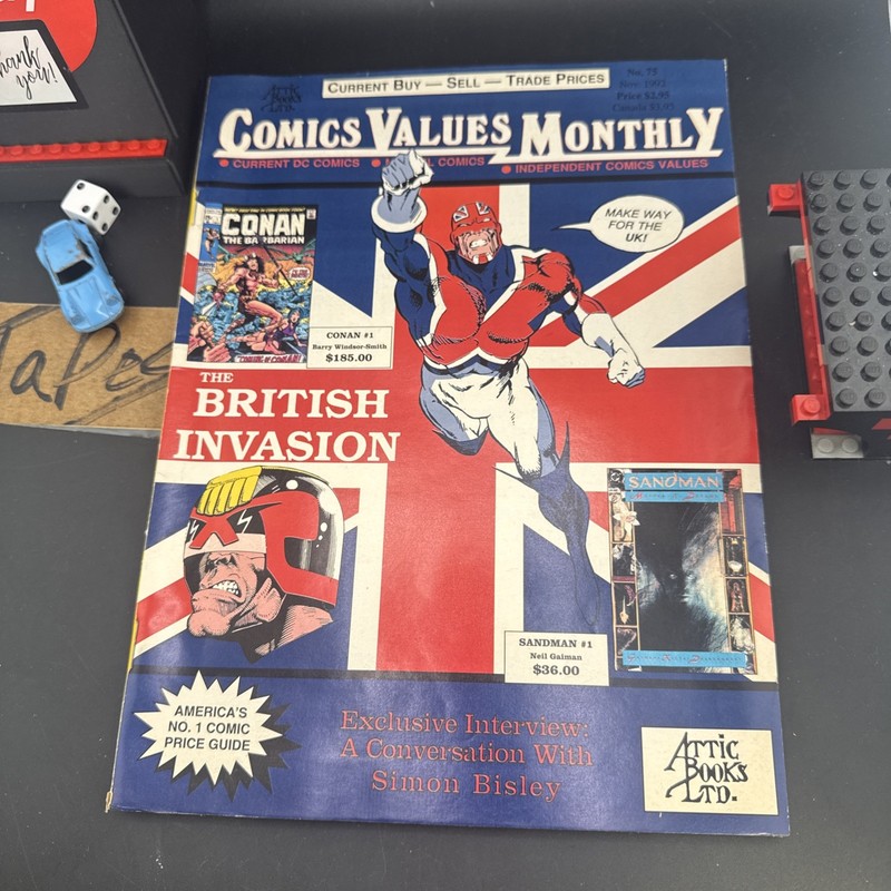 1992 Comics Values Monthly #75 Captain Britain Conan Sandman VG+