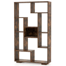 120cm Tall Bookshelf Modern Geometric Bookcase Book Storage Organizer
