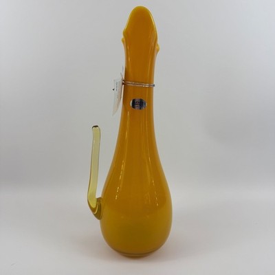 Blenko 2025 WV Day Companion Vase Holler Song Citrine Swung Vase Whistle Pull