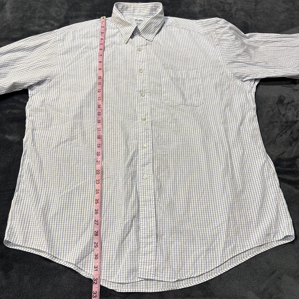 VTG Brooks Brothers Makers Button Down Shirt Mens 17 35 Relaxed Fit Made in USA - Image 4 of 4