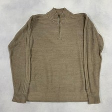 Columbia Knitted Jumper 1/4 Zip Chunky Knit Sweater Men's L