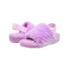 UGG Fluff Yeah Slipper Slide Pink Purple Sheepskin Platform Sandals Womens 9