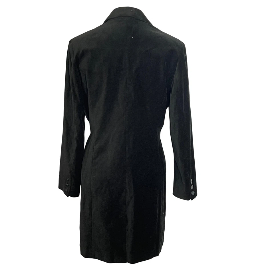 Chaqueta Blazer Newport News Verde Negro Terciopelo Para Mujer Talla 6 Sencillo Pecho Foto 2 de 4