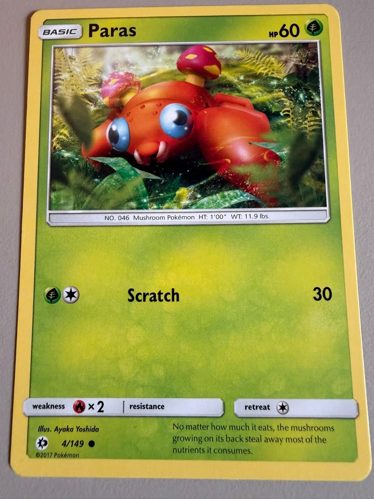 PARAS 4/149 POKEMON SM BASE SET LP