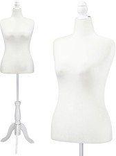 Female Dress Form Adjustable Height Torso Body with Upgraded Tripod Stand