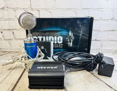 Excelvan BM-8000 Studio Condenser Microphone Kit with Neewer Phantom Power