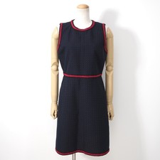 Current GUCCI Sleeveless Dress Dark Blue Dot EU42 Women's 5-DL200