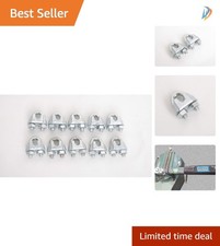 Abrazadera de cuerda de alambre chapada en zinc duradera - 1/8 pulgadas - Paquete de 10 para seguridad de aparejo