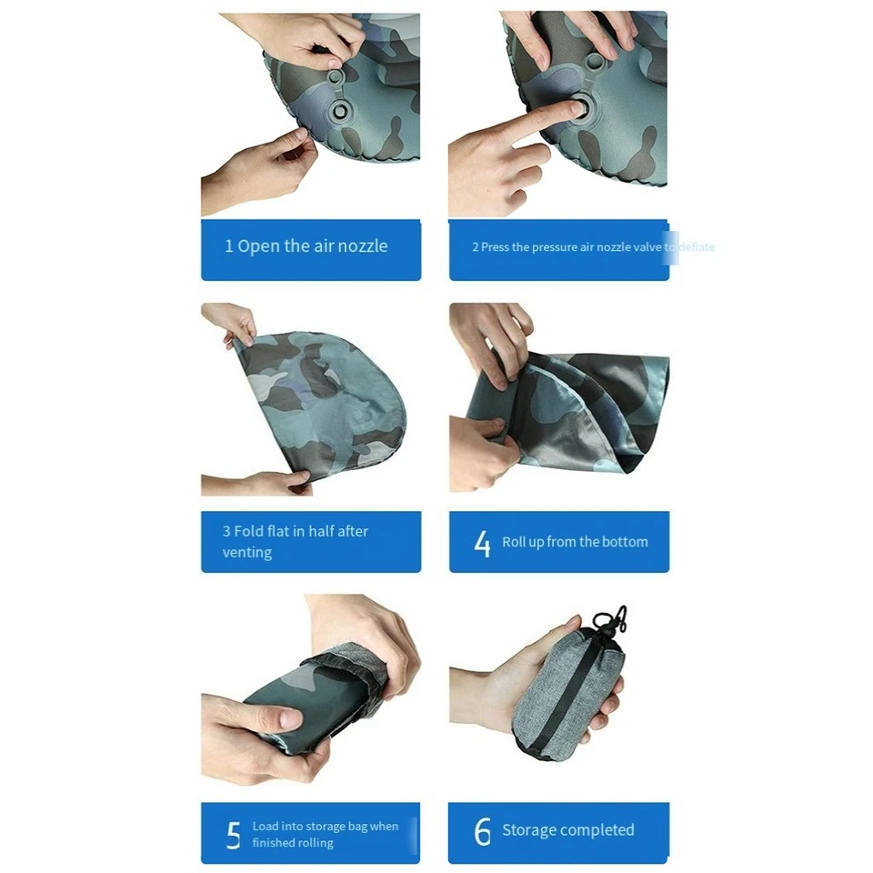 Sleek Peacock Blue Lightweight For Camping Pillows With Ergonomic Shape - Image 3 of 4