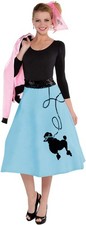 Poodle Skirt Blue Fabulous 50's Sock Hop Fancy Dress Up Halloween Adult Costume