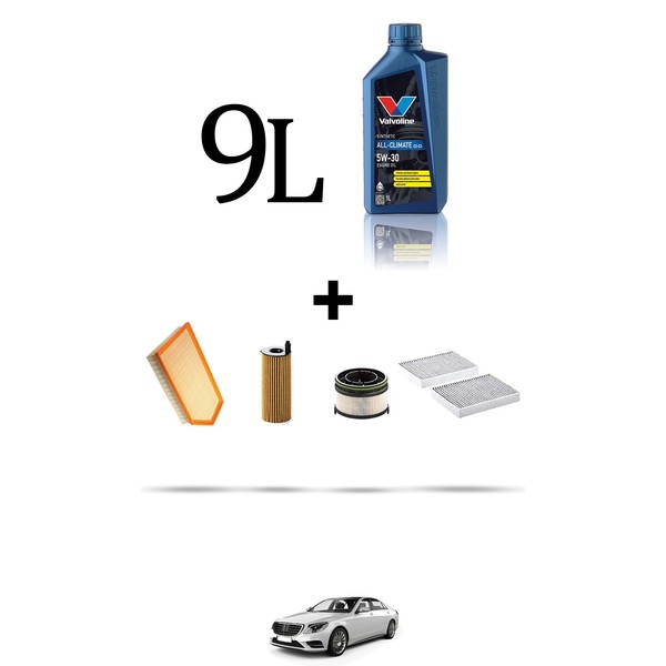 Hoffcar Service Kit 4 Filter Und 9L ÖL FüR Mercedes Klasse S (W222, A217, C217)-image