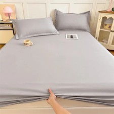 Fitted Sheet Only Jersey Knit, Cozy T-Shirt Soft, Wrinkle Free, Snug Fit  Stay