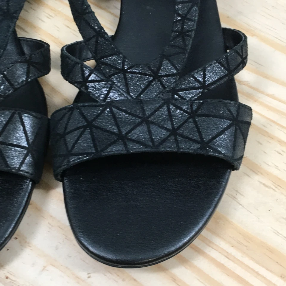 Sandalias Van Eli para mujer 7,5 M con cordones de cuero negro Casaul hebilla con tiras NUEVAS Foto 4 de 4