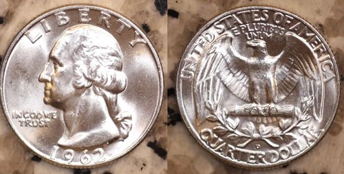 1962 D Silver Washington Quarter GEM BU (1 Coin) RB9894