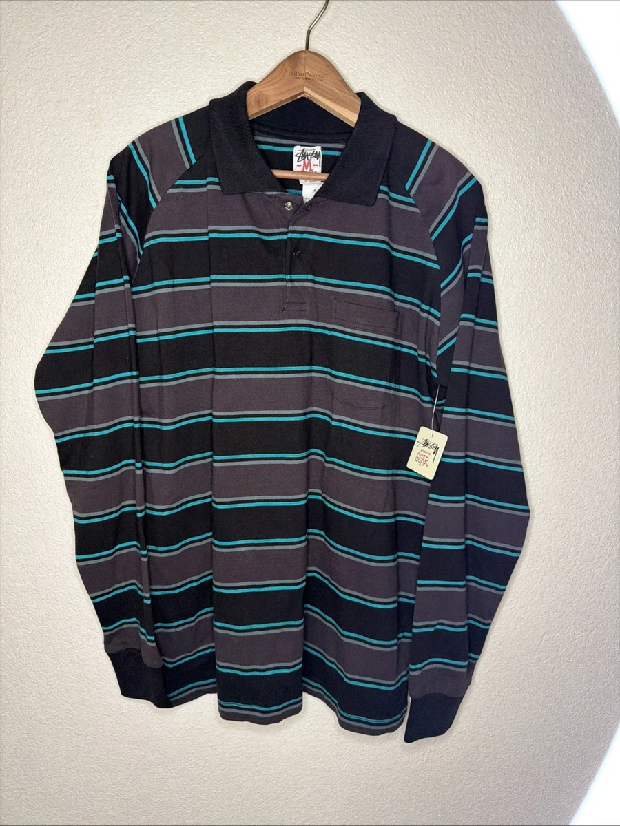 Stussy Long Sleeve Striped Casual Button-Down Shirts for Men for