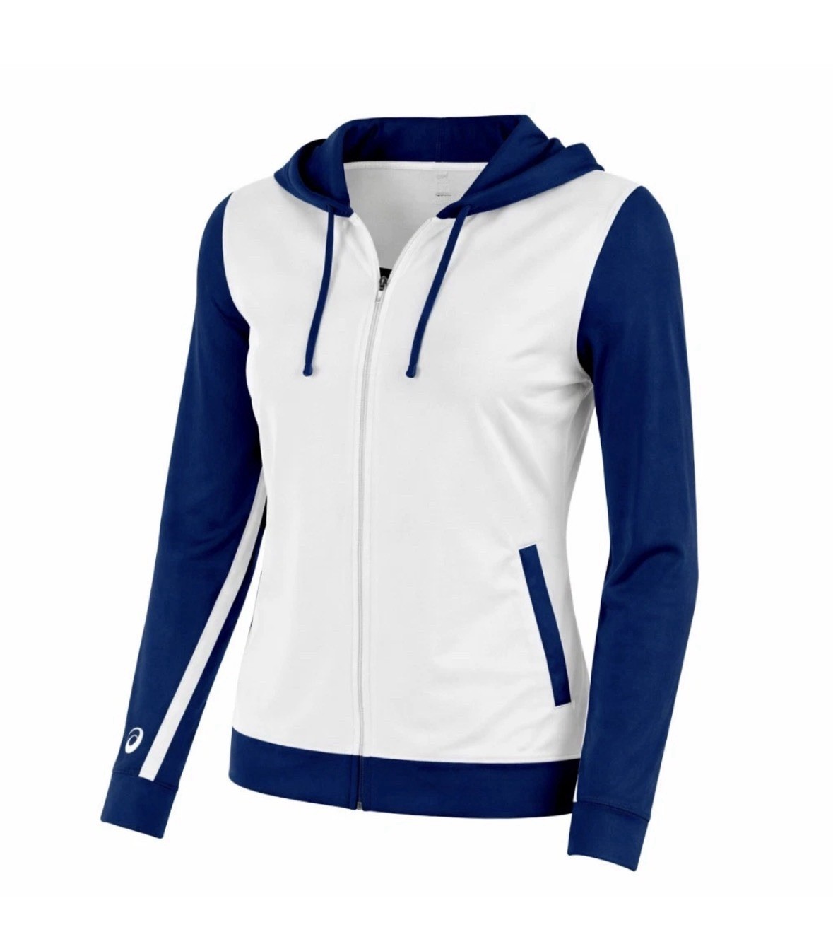 ASICS 302744 Womens LANI Jacket White / Royal Blue Medium NWT A200 Excellent New