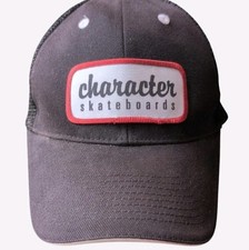 Character Skateboards black mesh trucker hat snapback Skater Grunge Indie Sleeze