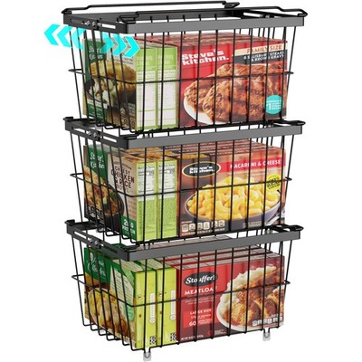 Freezer Organizer Bins - 3 Pack Adjustable Width for 5 to 7 Cu.Ft Chest Freez...