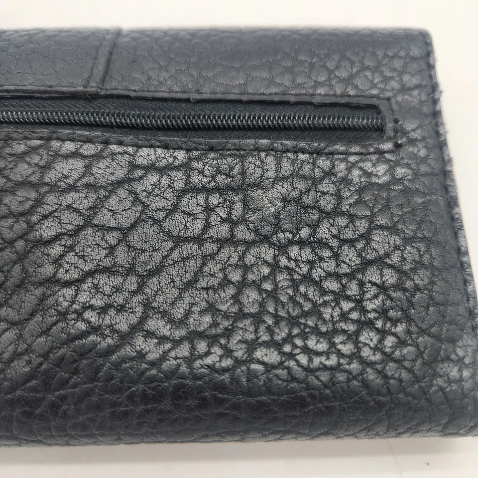 GUESS Negro Repujado Imitación Cuero Triple Plegable Cartera Mujer De Colección Y2K Foto 4 de 4