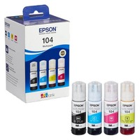 Original Tintenflaschen Epson 104 / T00P64 Schwarz Cyan Magenta Gelb Kombipack