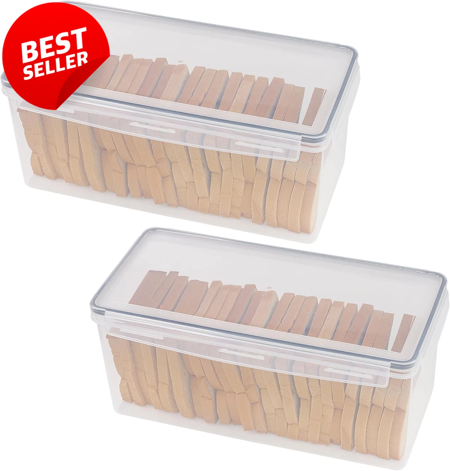 2 Pack Large Plastic Bread Box Airtight Bread Storage Container 9Qt - US