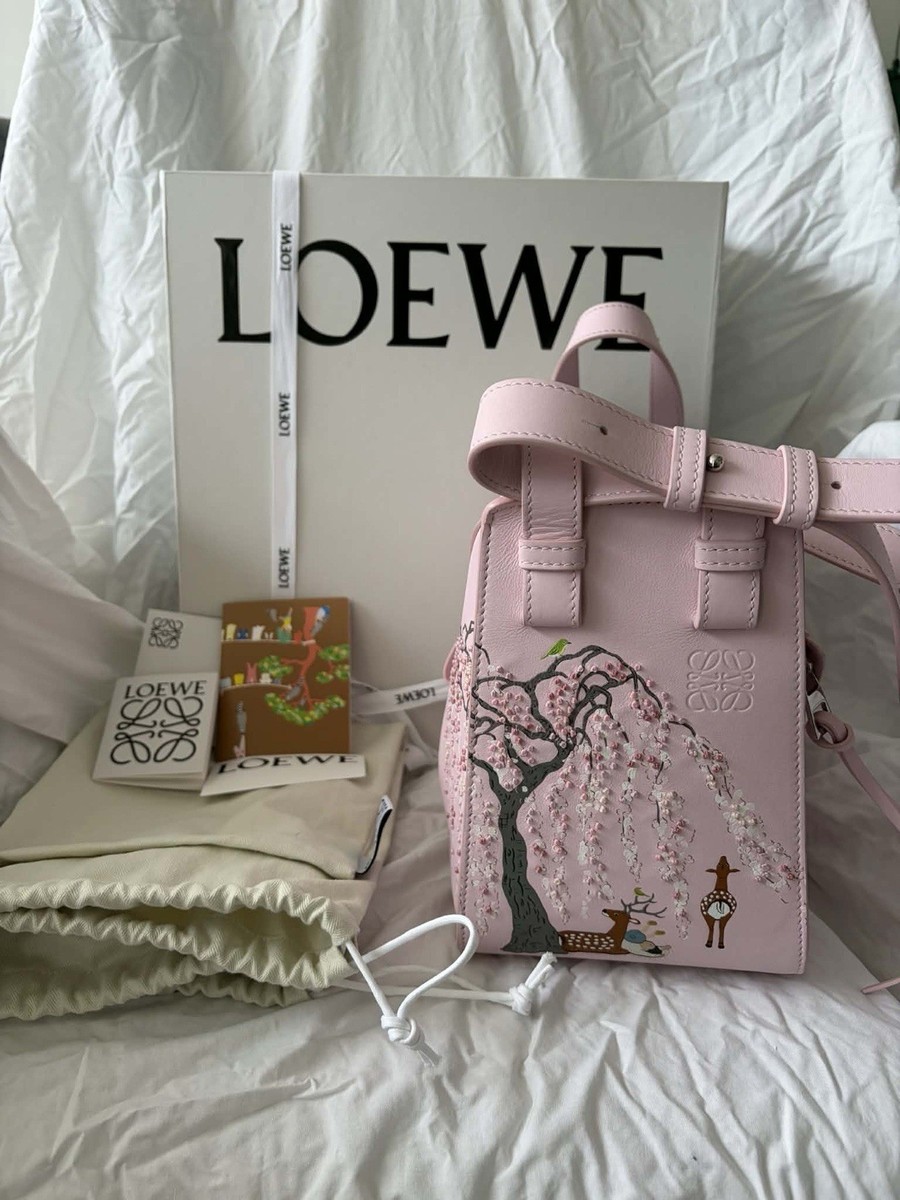 ハンドメイドミノ－　カデンツァ　 60s Twitch 　ピンクバック鮎 Loewe Suna Fujita Pink Hammock Bag Deer Cherry Blossom Ginza Japan