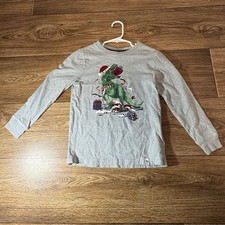 Tommy Bahama Boys Christmas T-Rex Dinosaur Shirt Size 5 7/8 Holiday Graphic Tee