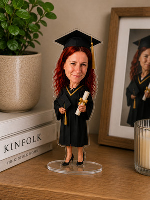 Personalisierte Mini Me Figur zum Abschluss individuell Acryl Abschlussgeschenk