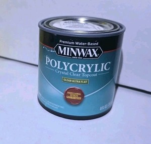 MINWAX Polycrylic Protective Wood Finish, Ultra Flat, Clear, 1/2 Pt 211114444