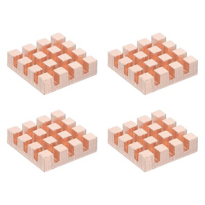 4 Pcs Copper Heatsink 15x15x4mm, Heat Sink Cooler Radiator for Raspberry Pi