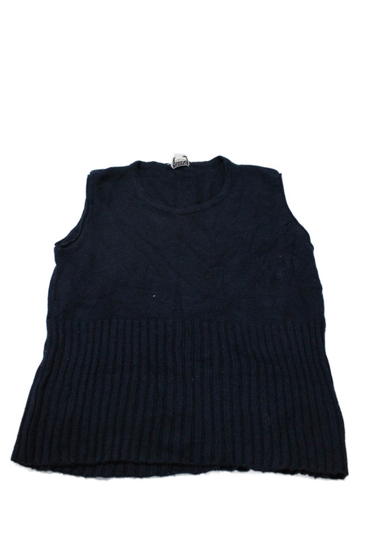 Armani Junior Childrens Girls Sleeveless Shell Sweater Navy Blue Size Large