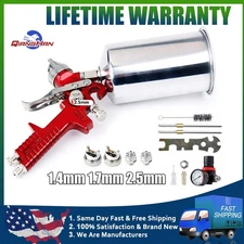 HVLP High Volume Air Paint Spray Gun with 3 Adjustable Nozzle Kit For ‎Home Cars