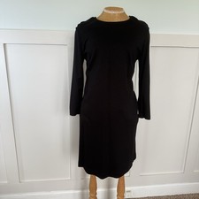 Ann Taylor Classic Black Shift Dress Women’s Medium Black Zip 3/4 Sleeve