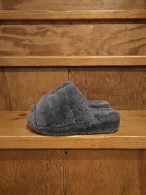 UGG FLUFF YEAH SLIDE CHARCOAL/GRAY SHEEPSKIN SLINGBACK SLIPPERS SIZE US 5 WOMEN