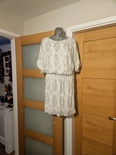 Joanna Hope Women's Ivory Beaded Knee Length Dress Christmas News Eve Party...