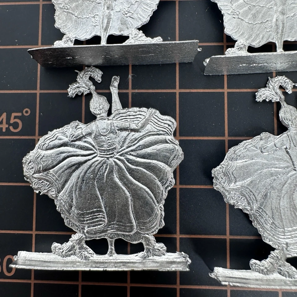 Berliner Zinnfiguren Victorian Dancing Girls Tin Flats Toy Soldier Civilian Lady - Image 3 of 4