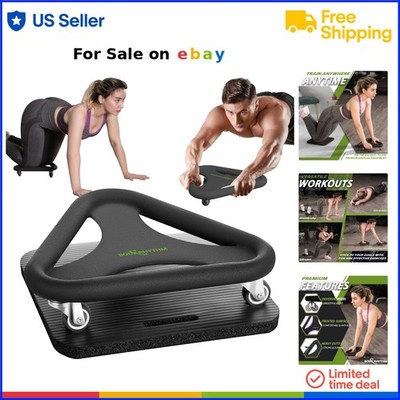 Ab Wheel Roller Exercise Machine Stainless Steel 600lbs Capacity for Core Wor...