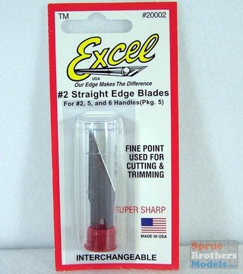 EXL20002 Excel #2 Straight Edge Blades (5 blades) for K2, K5 & K6 Handles #20002