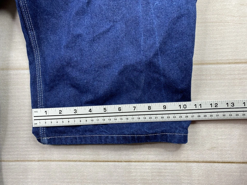 Dickies Bib Overalls Mens 50x30 Dark Wash Jeans Carpenter Farmer Ranch Workwear - Image 4 of 4