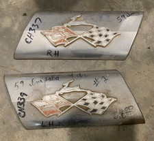 1959 Chevrolet Chevy Impala Belt Moulding Emblem Chrome Trim Pair Set Door Qurtr 1959 Chevrolet Chevy Impala Belt Moulding Emblem Chrome Trim Pair Set Door Qurtr