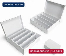 3200-Count Trading Cardboard Card Storage Boxes 2 Pack, 4 Row White Card Box wit