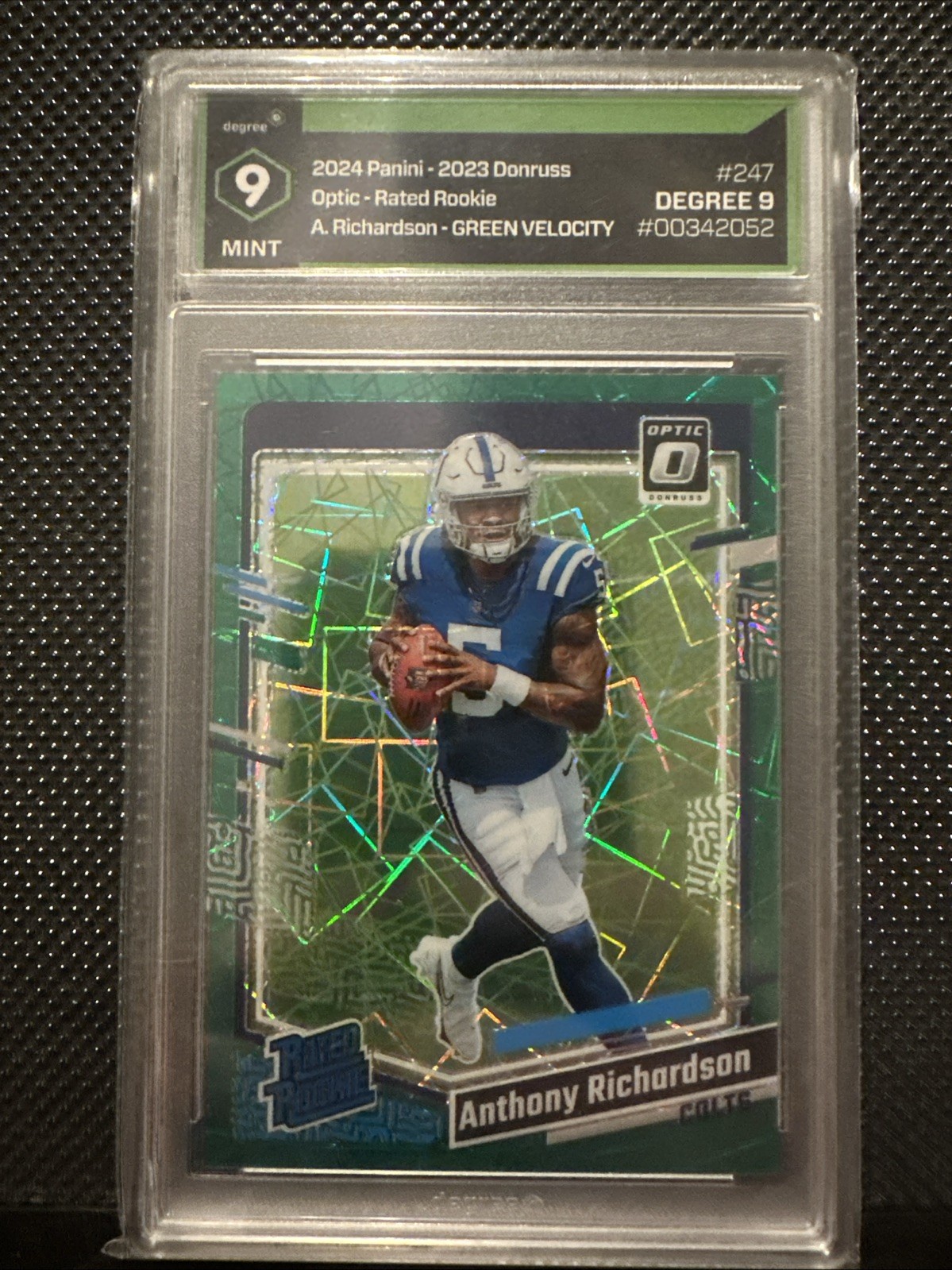 2023 Panini Donruss Optic - Rated Rookie Anthony Richardson #247 Green Velocity